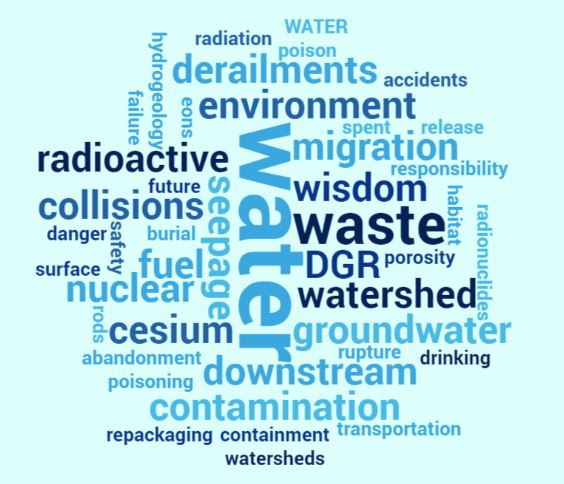water contamination from nuclear waste burial wordcloud
